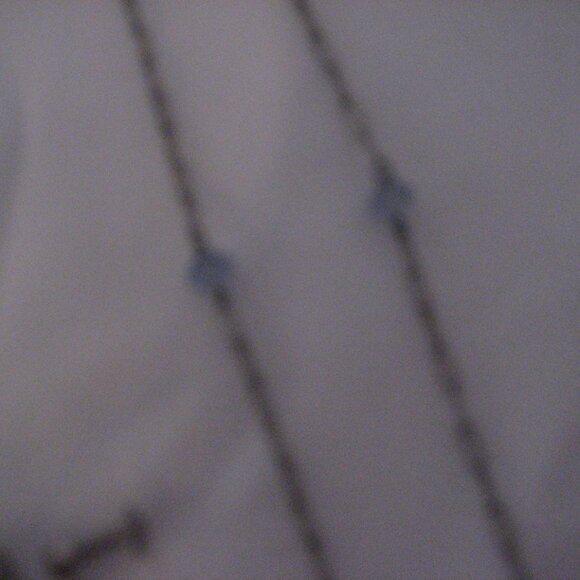 vintage blue glass wrap around necklace with matching drop screw on earrings - Picture 2 of 4